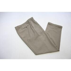 VTG Monsieur Givenchy Dress Pants Wool Olive Pleated MADE IN USA Mens Sz 40 x 36